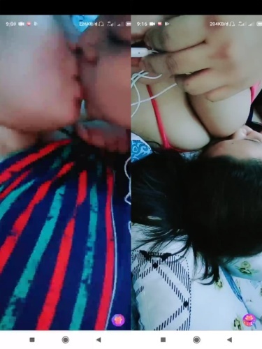Duo remaja indo lesbi saling cium