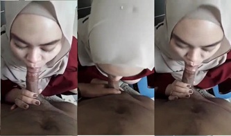 Hijab Cantik Nyepongin Kontol Teman Kantor