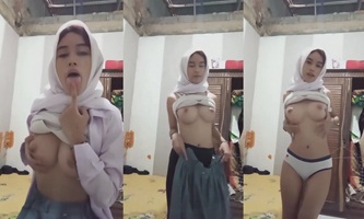 Indo Hijab Sma Pamer Nenen Mulus