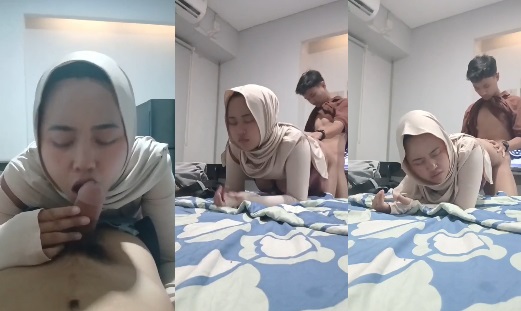 Indo – Jilbab Gemoy Jilat-jilat Kontol Teman, Ngewe di OYO