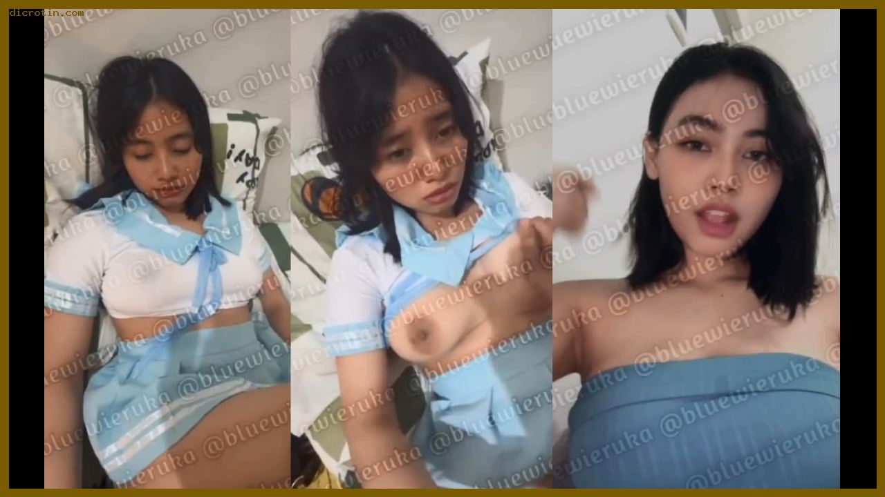 Stape Miss Bluewiruka Pakai Lingerie Biru