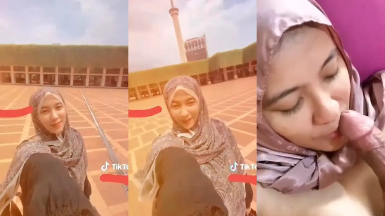 Jilbab Lugu Baru Pertama Kali Belajar Nyepong –