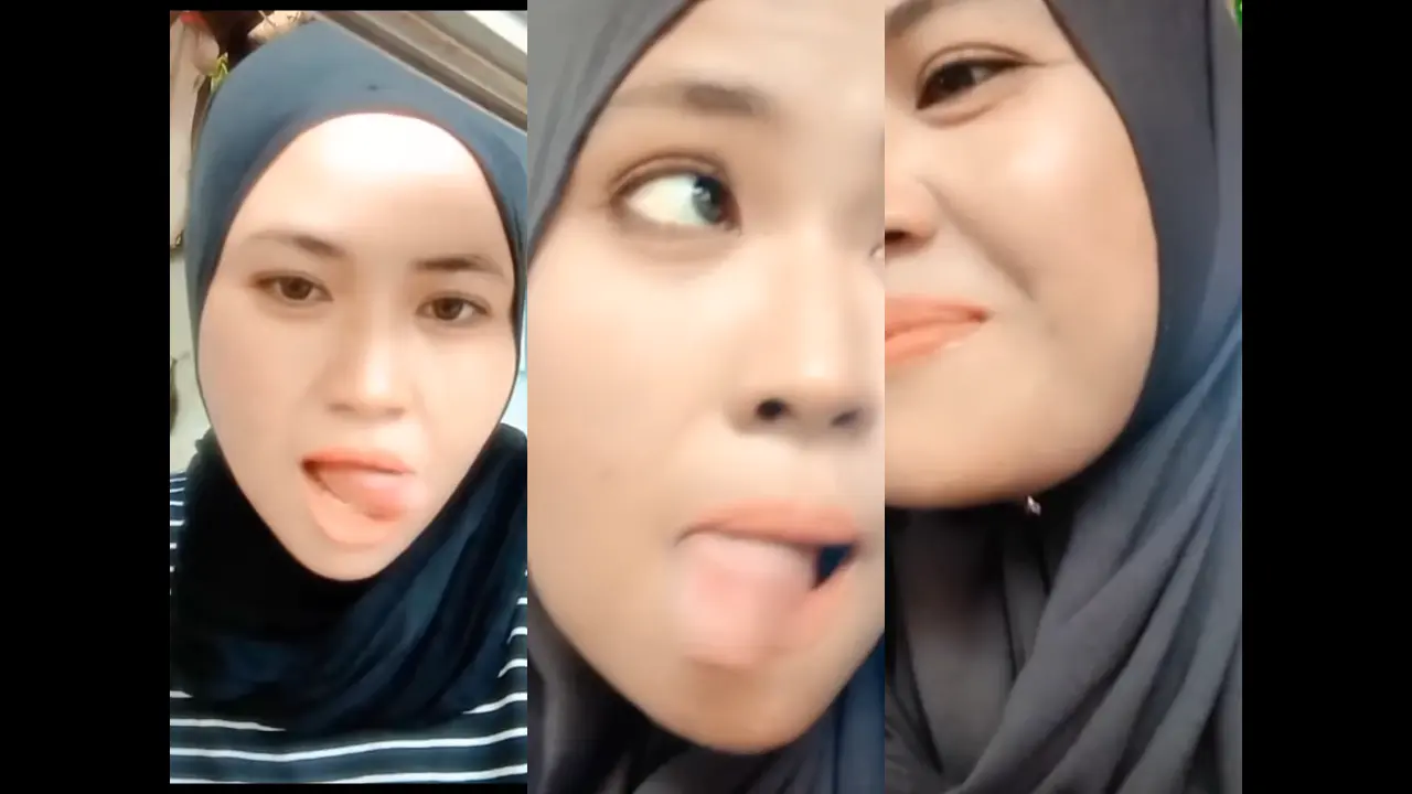 jilbab viral goyang lidah