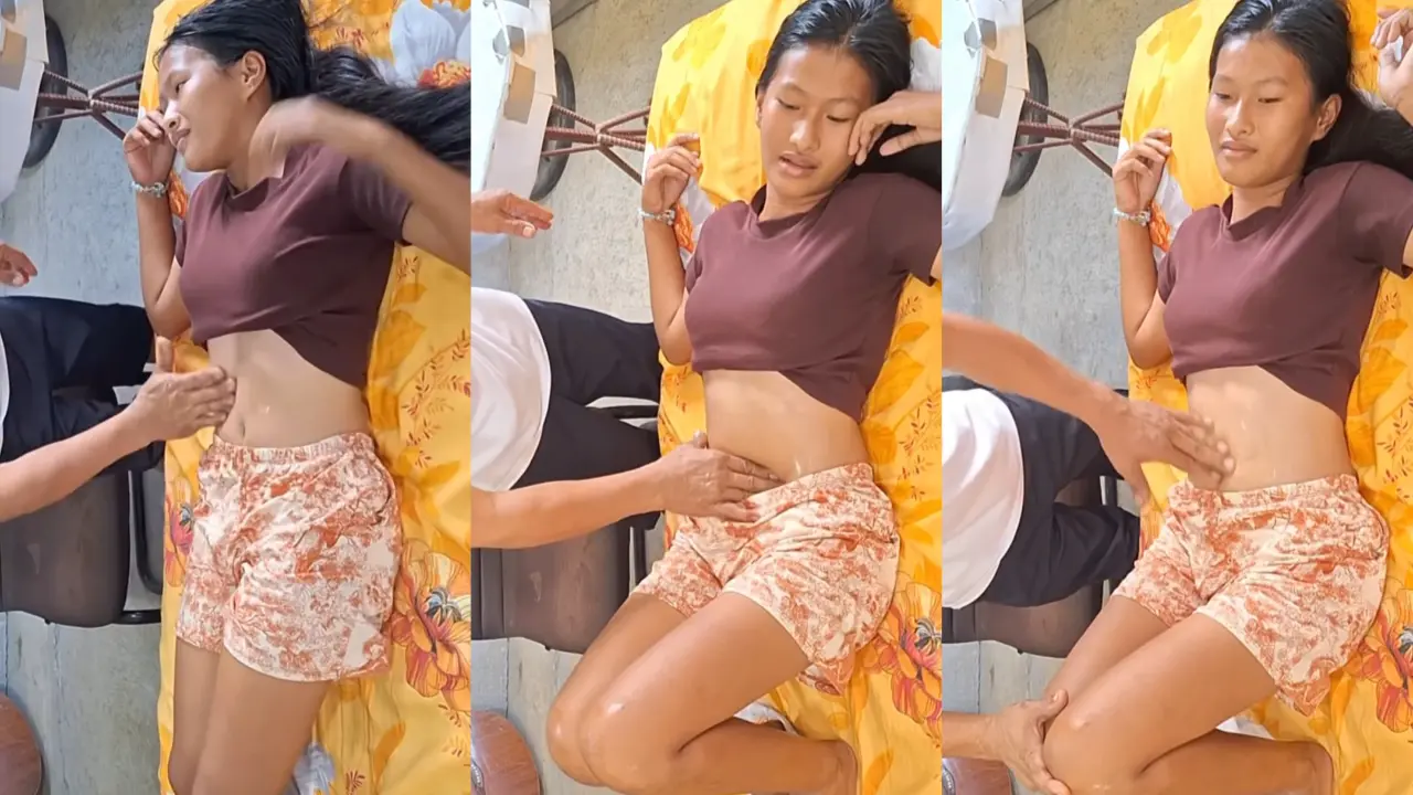 Kakek grepek2 gadis yang mau dipijet yang sakit kepala yang dipijet mekinya