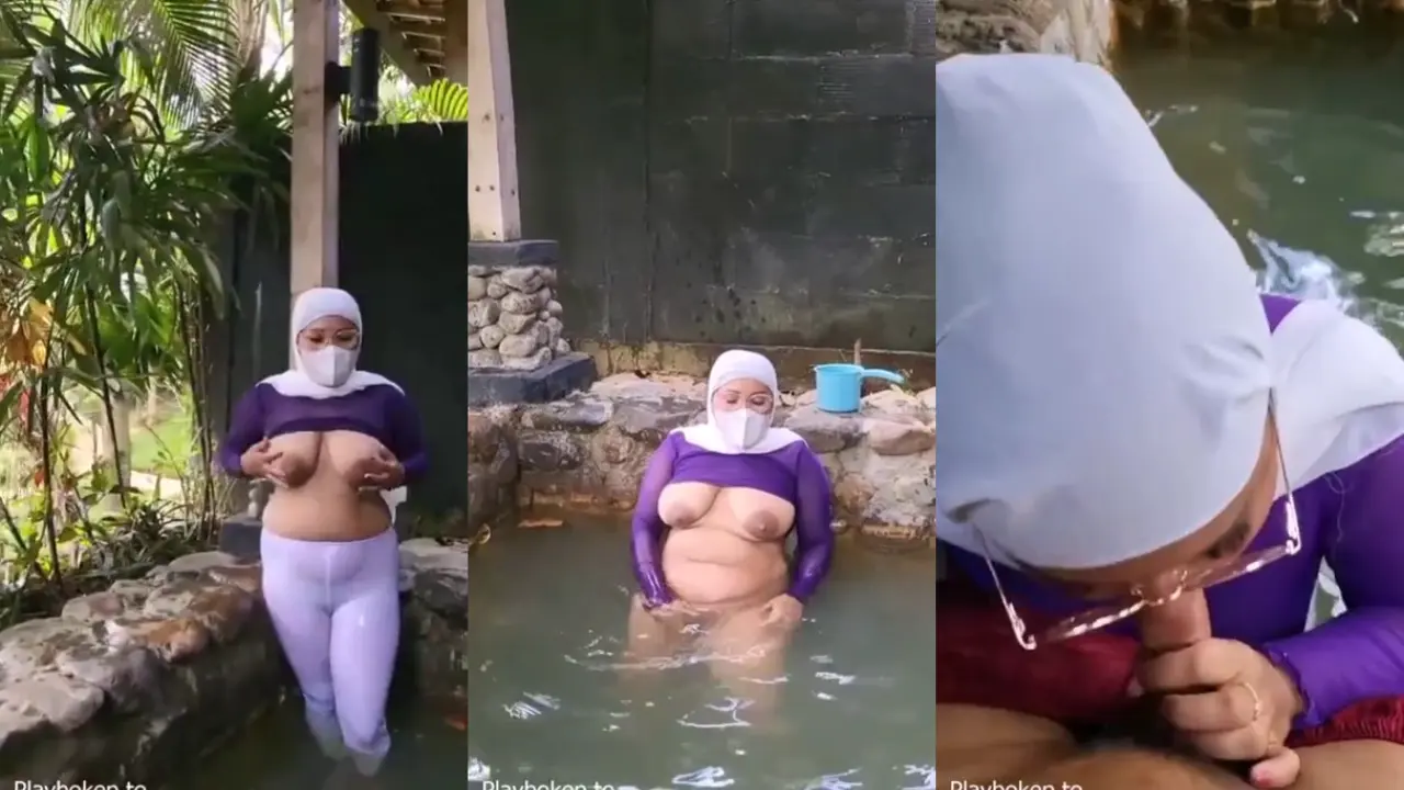 Main dengan bunda gemoy di kolam outdor