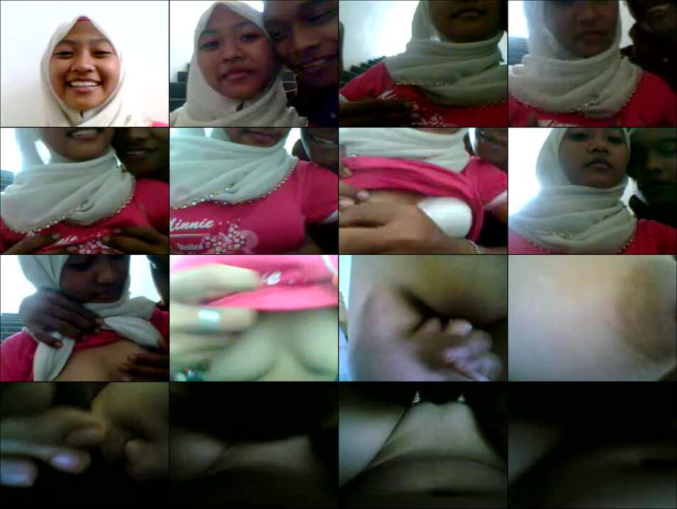 Abg Kerudung Putih Baju Merah Bersam Ayang